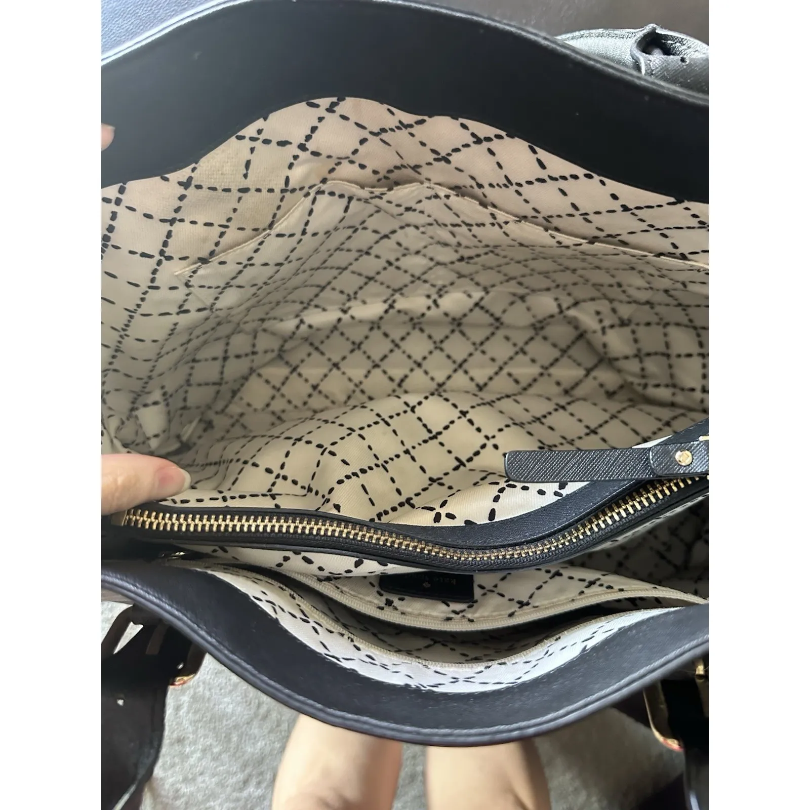 Kate Spade Ariel Black Saffiano Leather Tote Bag Purse Work Shoulder Handbag GUC - Image 6