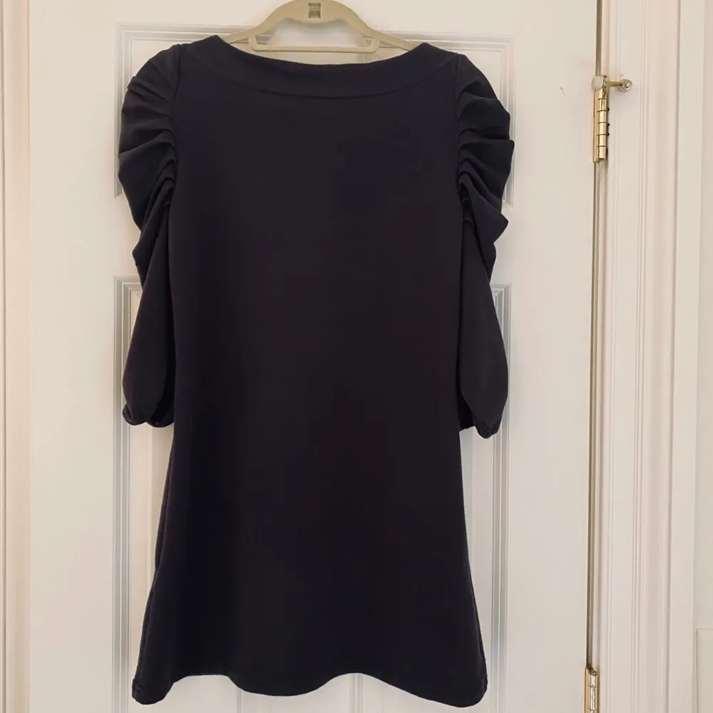 Anthropologie Tulle Charcoal Long Sleeved Dress | XS - Image 3
