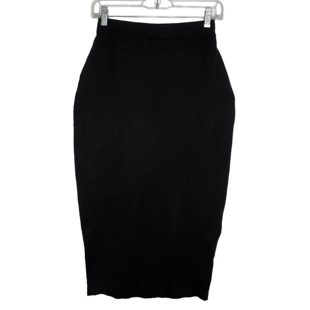 Vintage Outlander Studio Wool‎ Blend Sweater Skirt Black Size M - Image 4