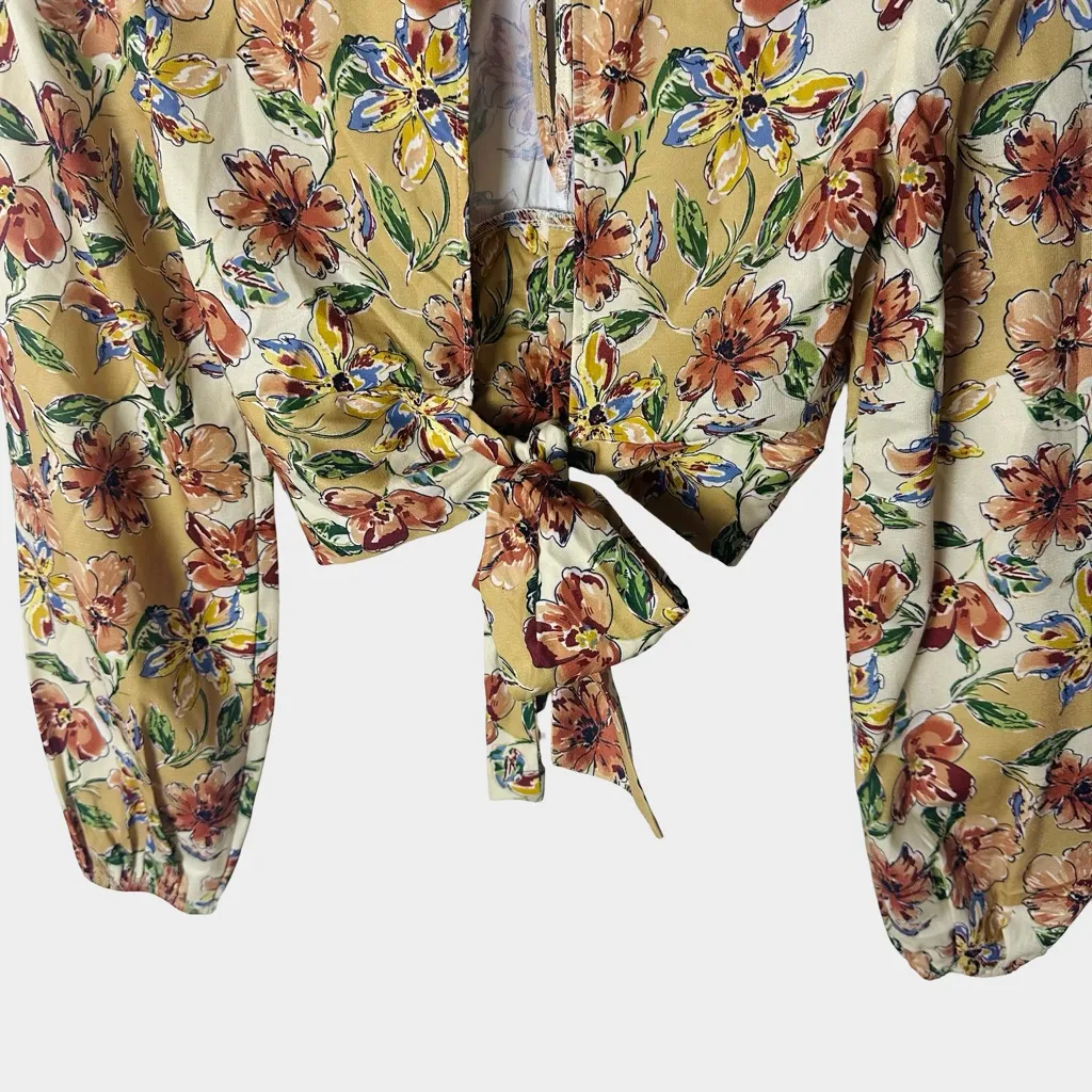 Sage The Label Final Touch Floral Tie Back Cropped Top Size XS NWT - Image 9