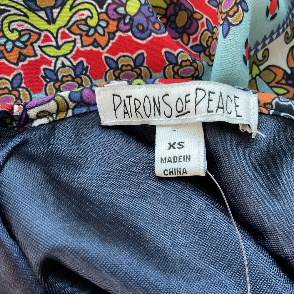 Patrons Of Peace Floral Asymmetrical Scarf Dress Size XS - Image 7