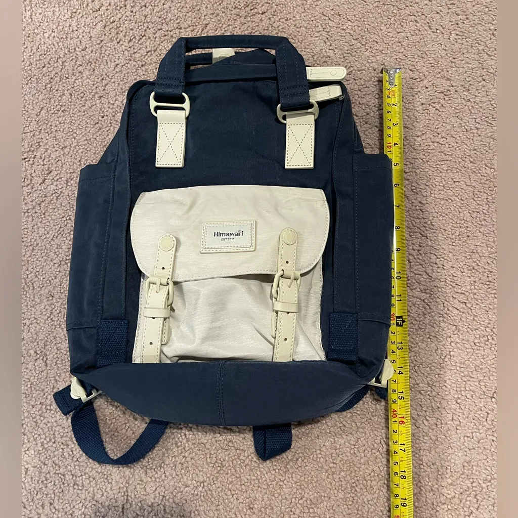 HIMAWARI School Vintage College Travel Bag/ Backpack 14in Laptop Bag Blue - Image 5