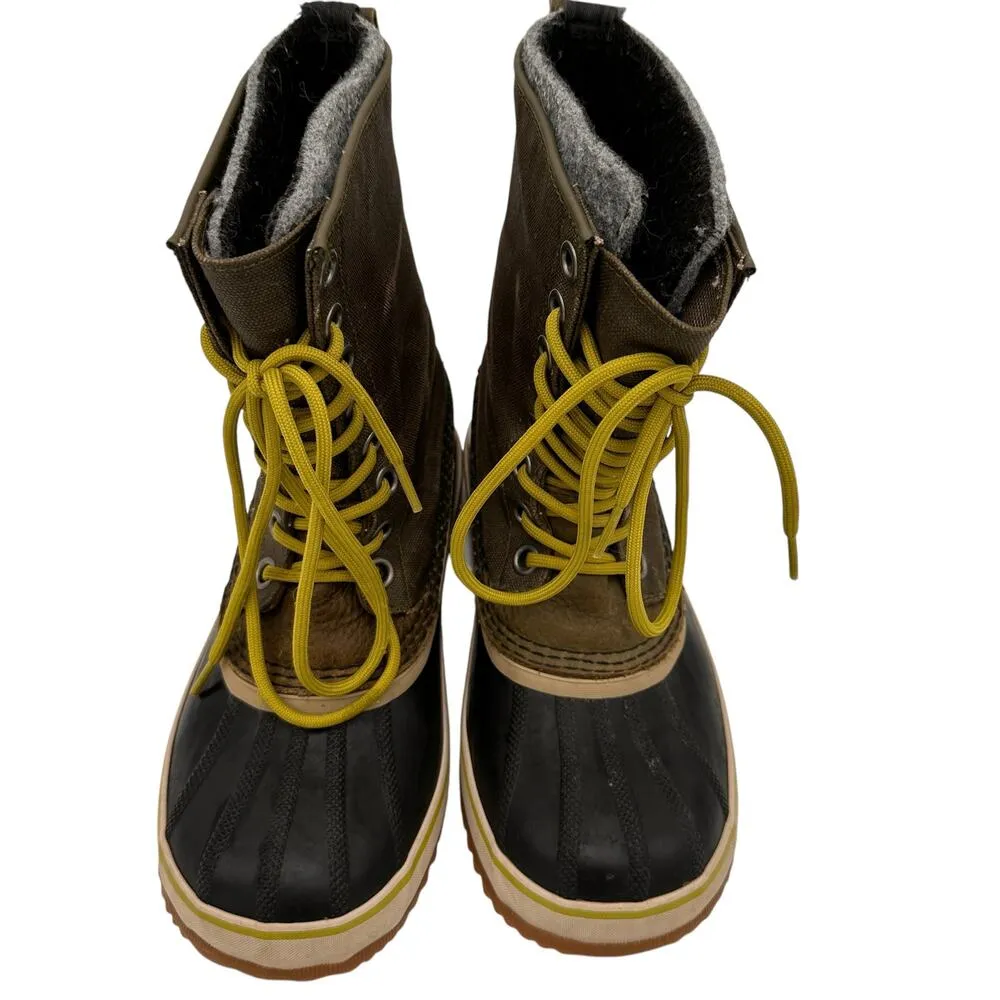 Sorel Women's Grey Premium 1964 CVS Canvas Fossil Snow Boots Size 8.5 - Image 6