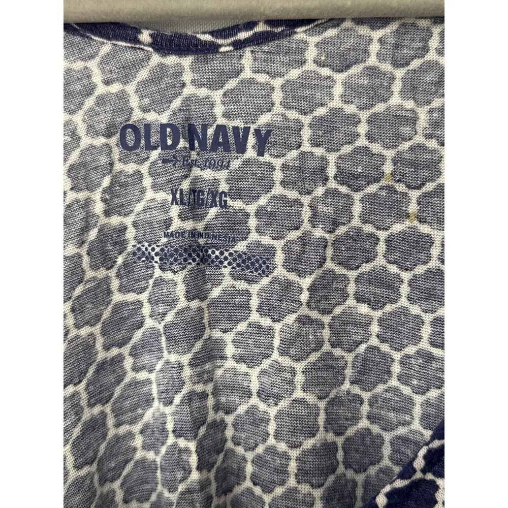 Women’s Old Navy Blue Floral Patterned Tank Top Sz XL - Image 2