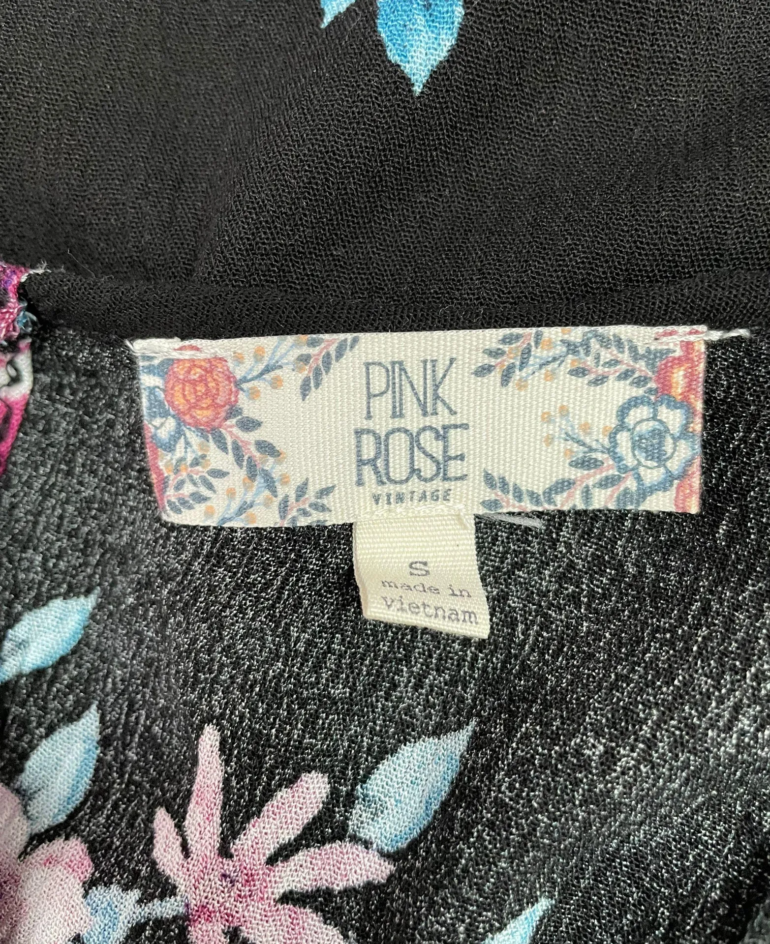 Pink Rose Black Floral Tank Top - Image 4