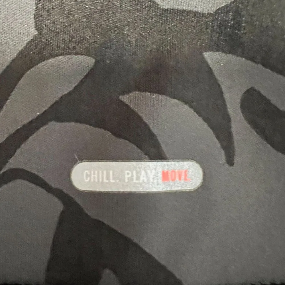 Aerie Tropical Print Side Pocket Bike Shorts in Black & Gray - Image 3