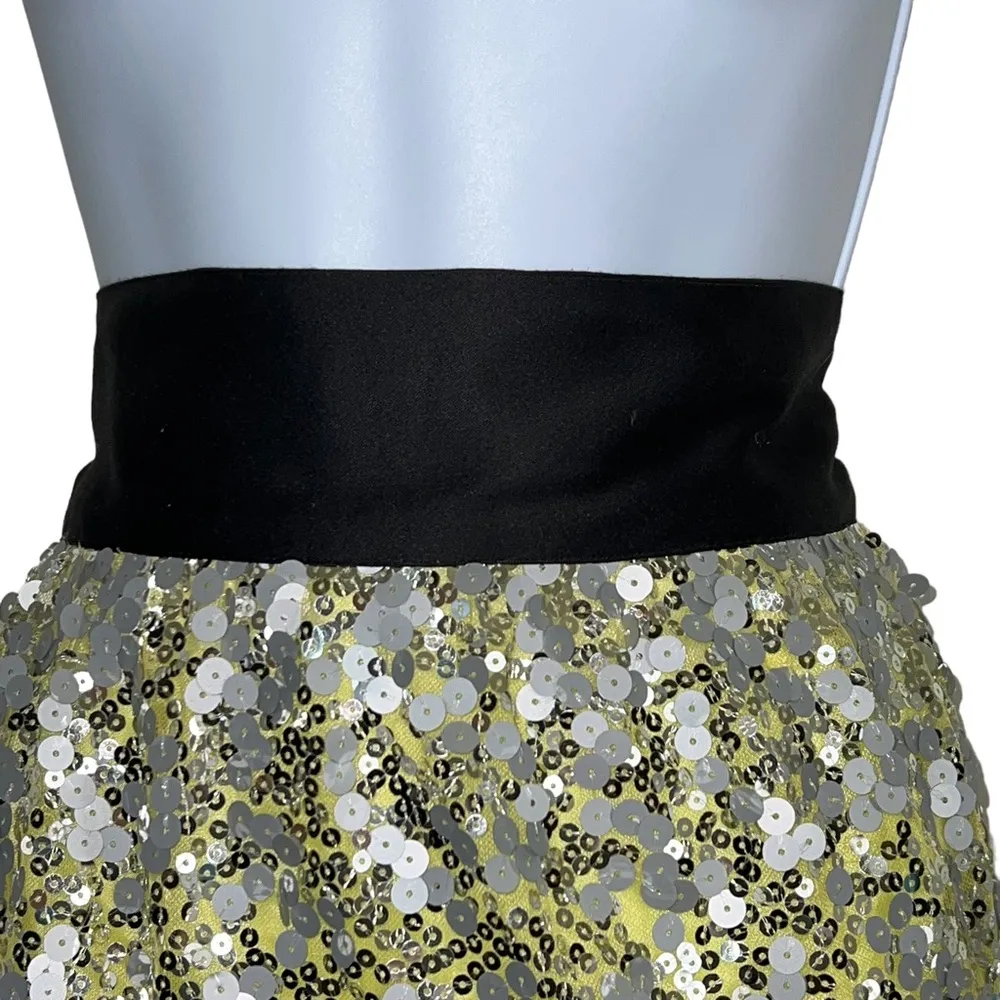 Robert Rodriguez Pencil Skirt Sequined Lemonchello Black Band - Image 3