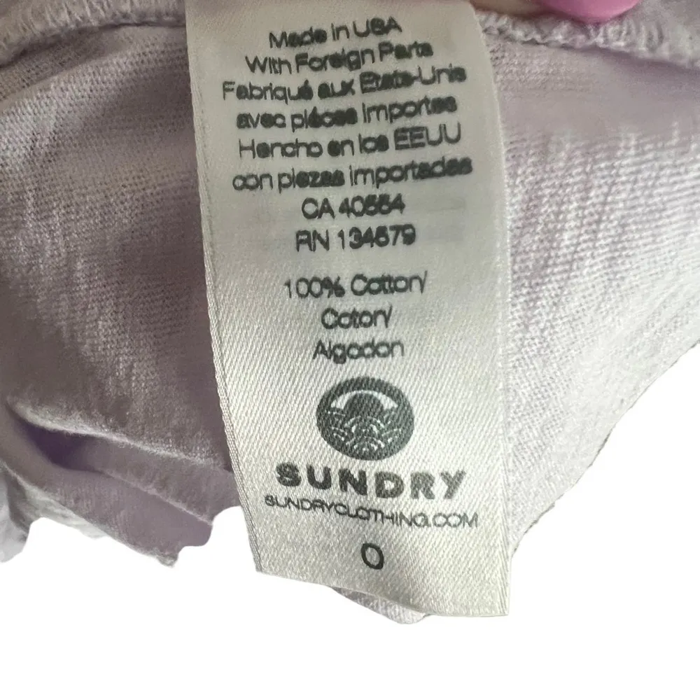 Sundry - NWOT Flutter Sleeve Tank Crochet Trim Lavender Sz 0/XS - Image 6