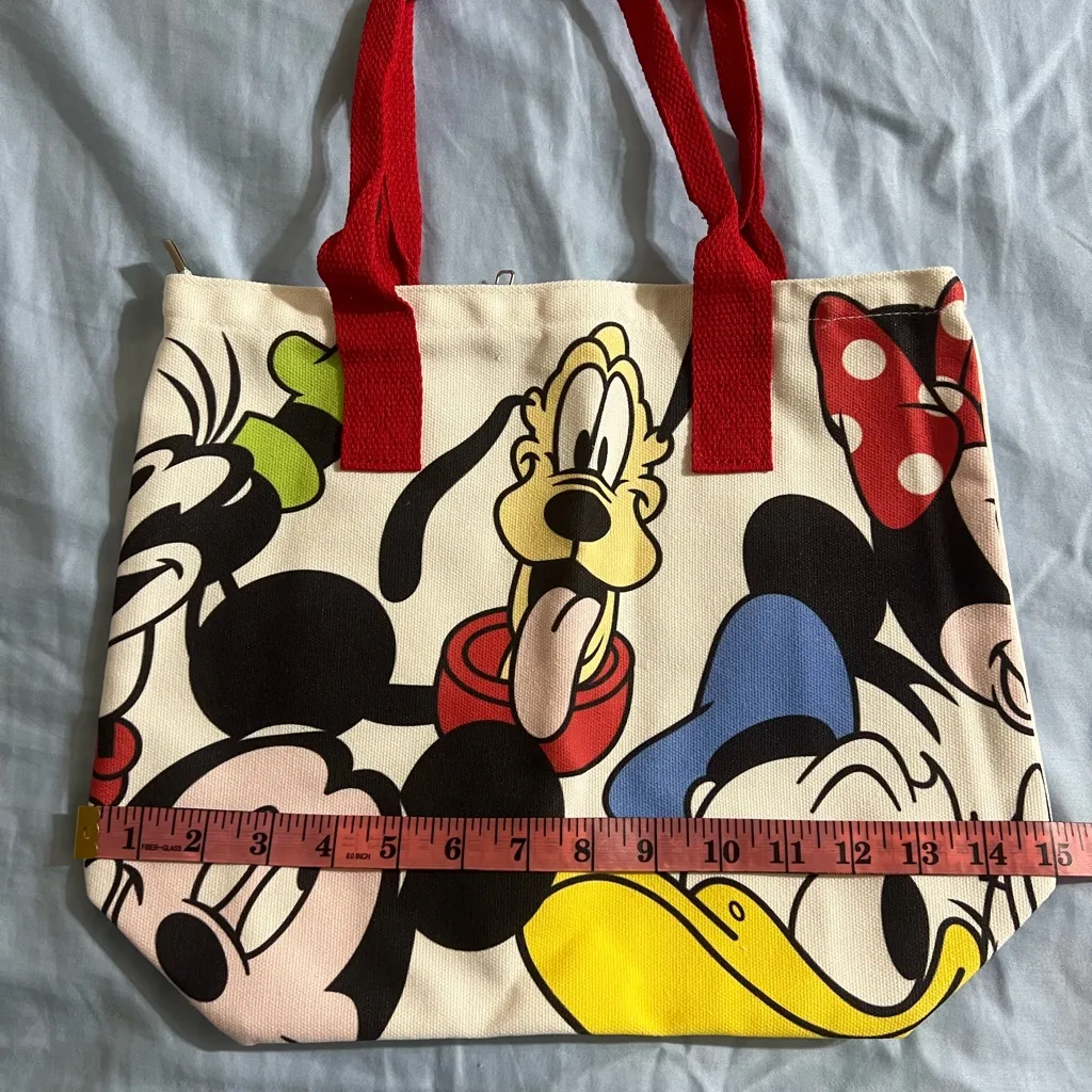 Colorful Disney Character Tote Bag Red - Image 3