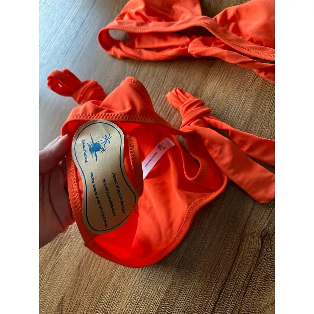 Beachsissi Coral Pink 2 Piece Bikini Set Size Small NWT - Image 5