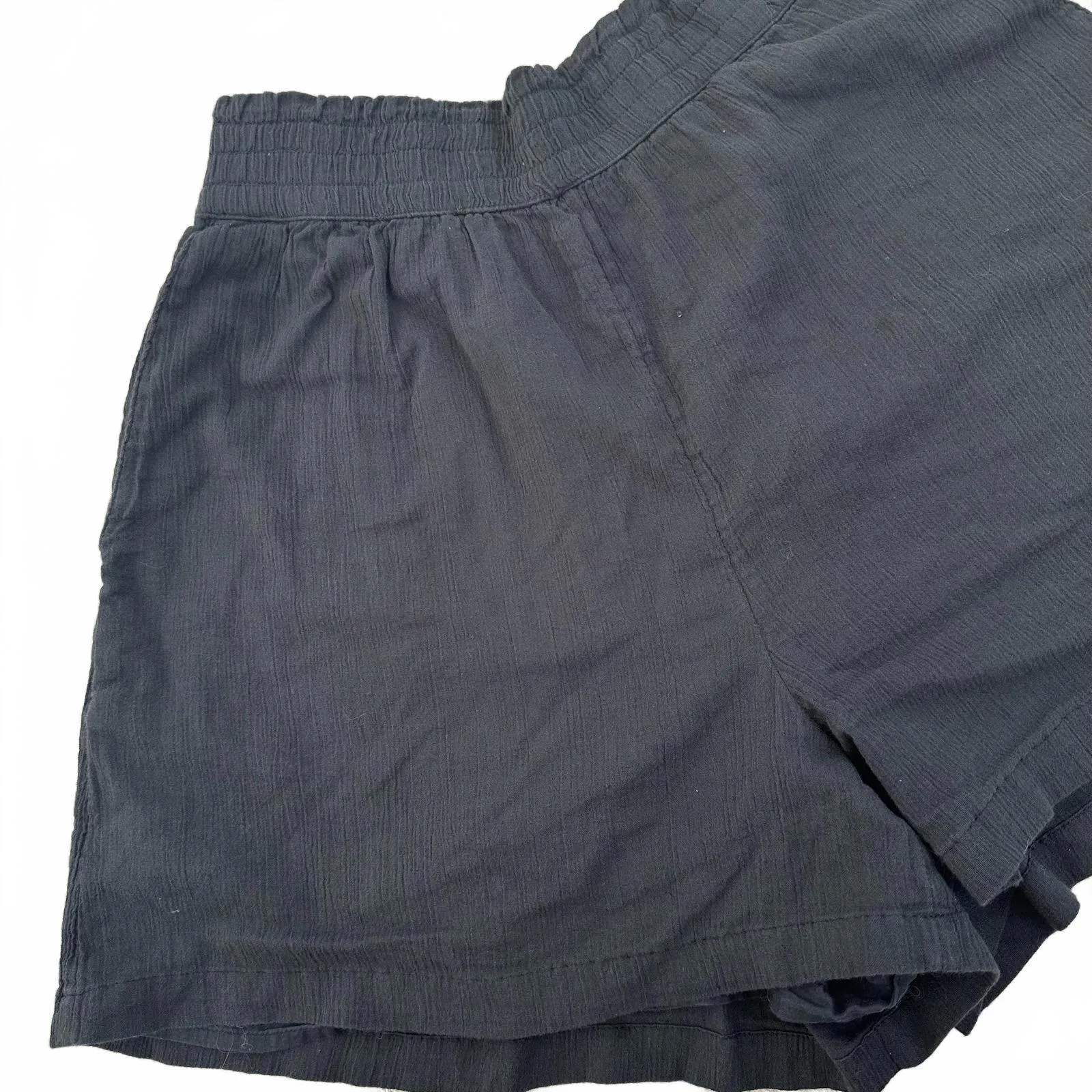 Abound Cotton Gauze Pull-On Shorts Washed Black Grey XS - Image 4