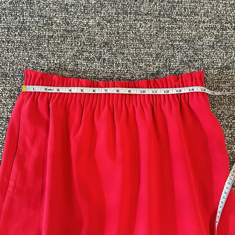 NWT JCrew Factory Red Elastic Waist Skirt With Pockets Sz 10 - Image 5