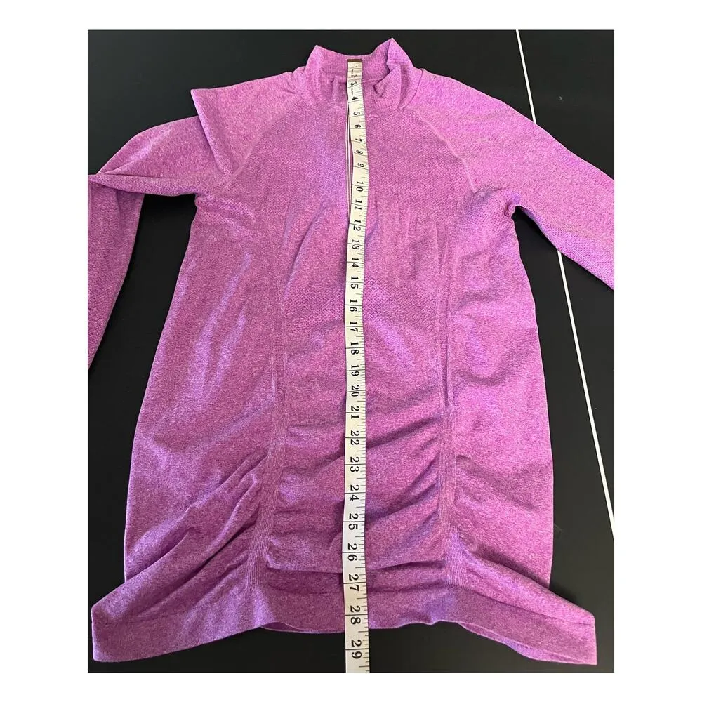 Athleta Women's Fast Track Half Zip Purple Ruched Large athleisure activewear - Image 5