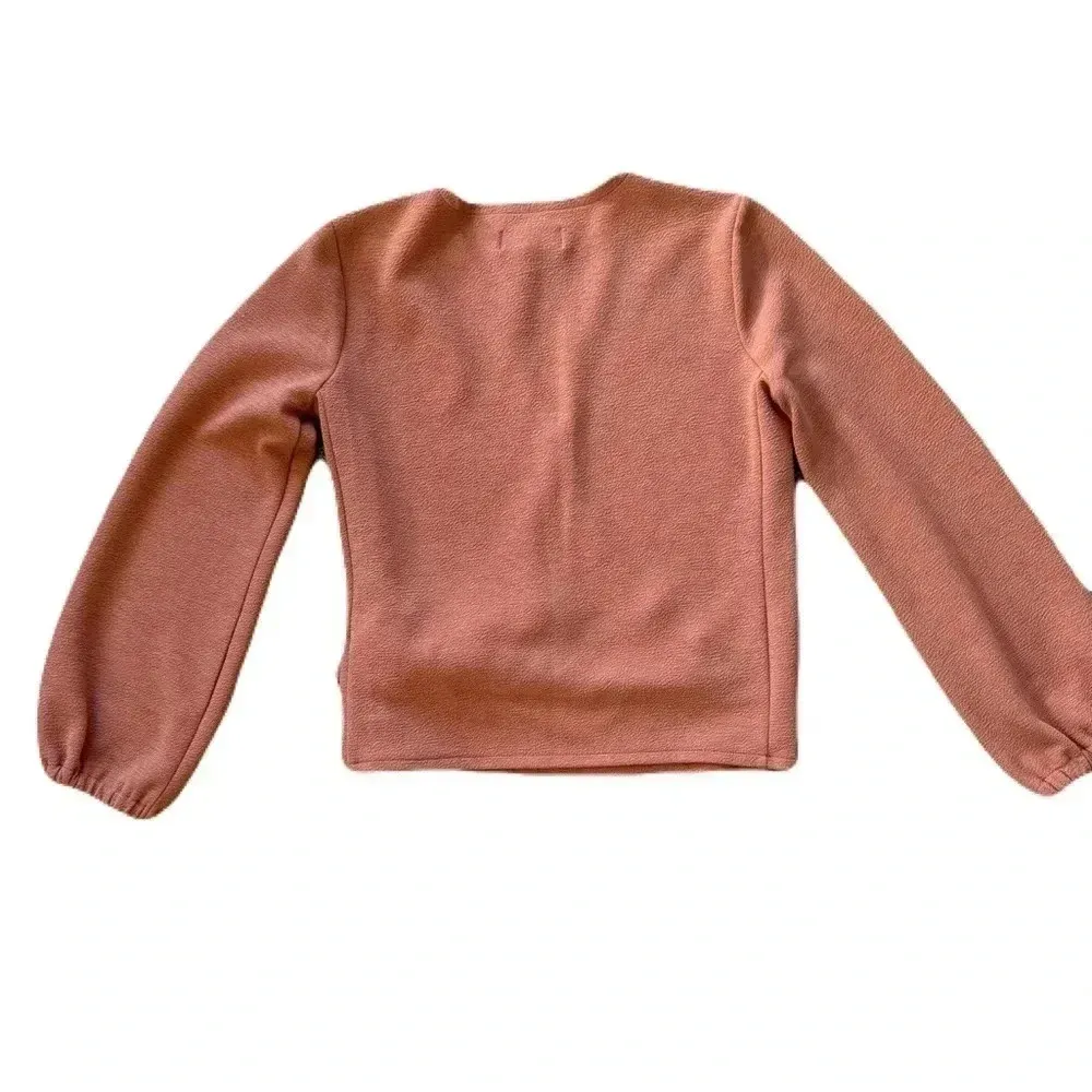 Women's Madewell Texture & Thread Crepe Ling Sleeve Wrap Blouse Size XS Stretchy - Image 4