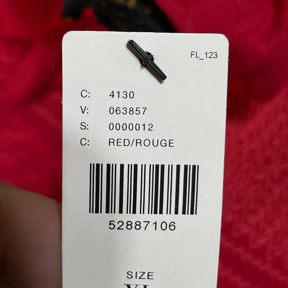 New Current Air Stacey Wide-Leg Jumpsuit Red Smocked Long Sleeve Size XL - Image 5