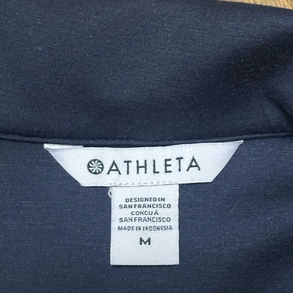 Athleta Allure 1/4 Zip Sweatshirt Navy Medium - Image 6
