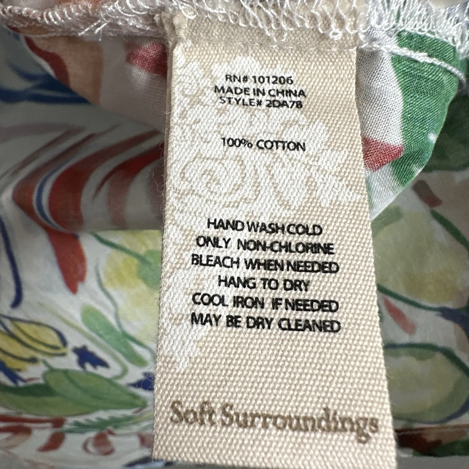 Soft Surroundings Womens XL Button Up Shirt Watercolor Abstract Floral Cotton - Image 8