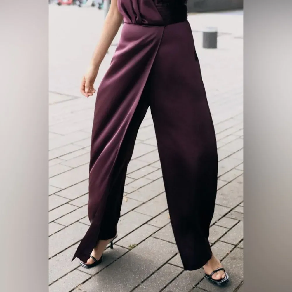 NWT Ruched Satin Effect Halter Jumpsuit Size M - Image 8