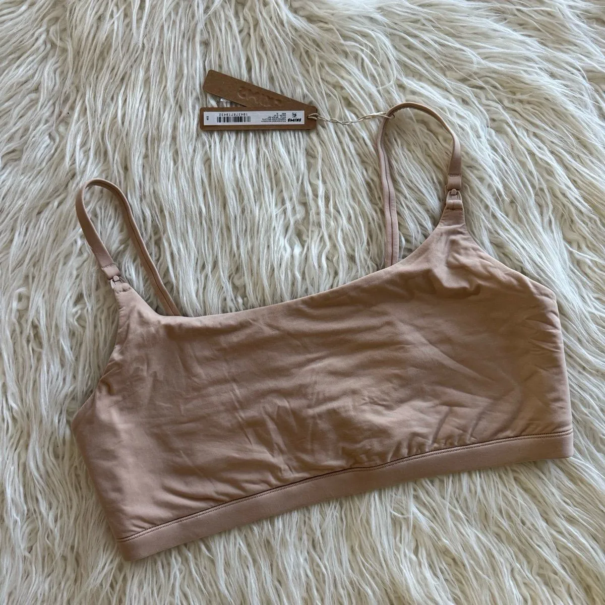 Skims Fits Everybody Maternity Pumping Scoop Bralette Clay Size XL - Image 5