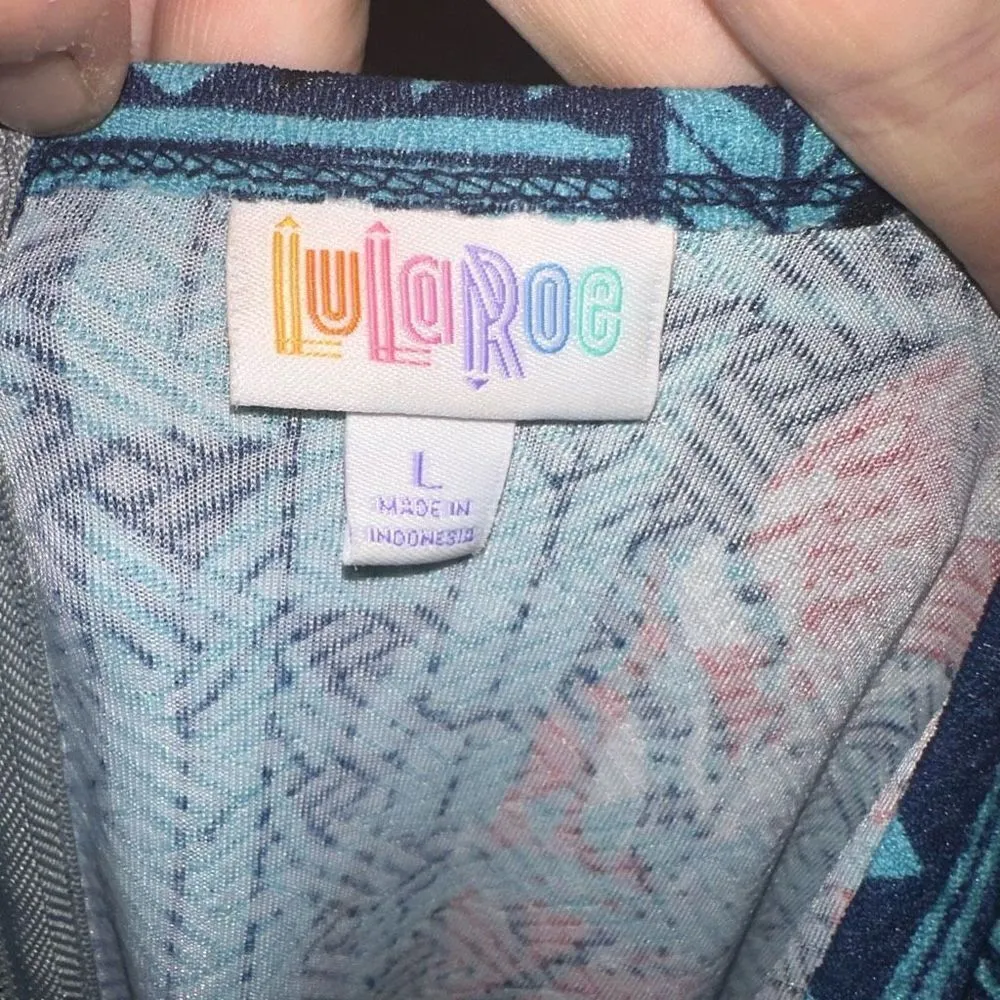 Amelia Lularoe southwest blue feathers fit and flare L dress - Image 3