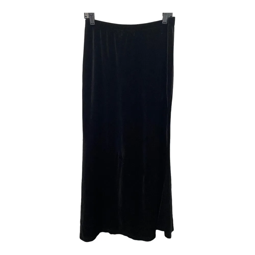 NWT Spiegel Maxi Skirt MEDIUM Black High Waist Velvet Knitted Velour Minimalist - Image 3