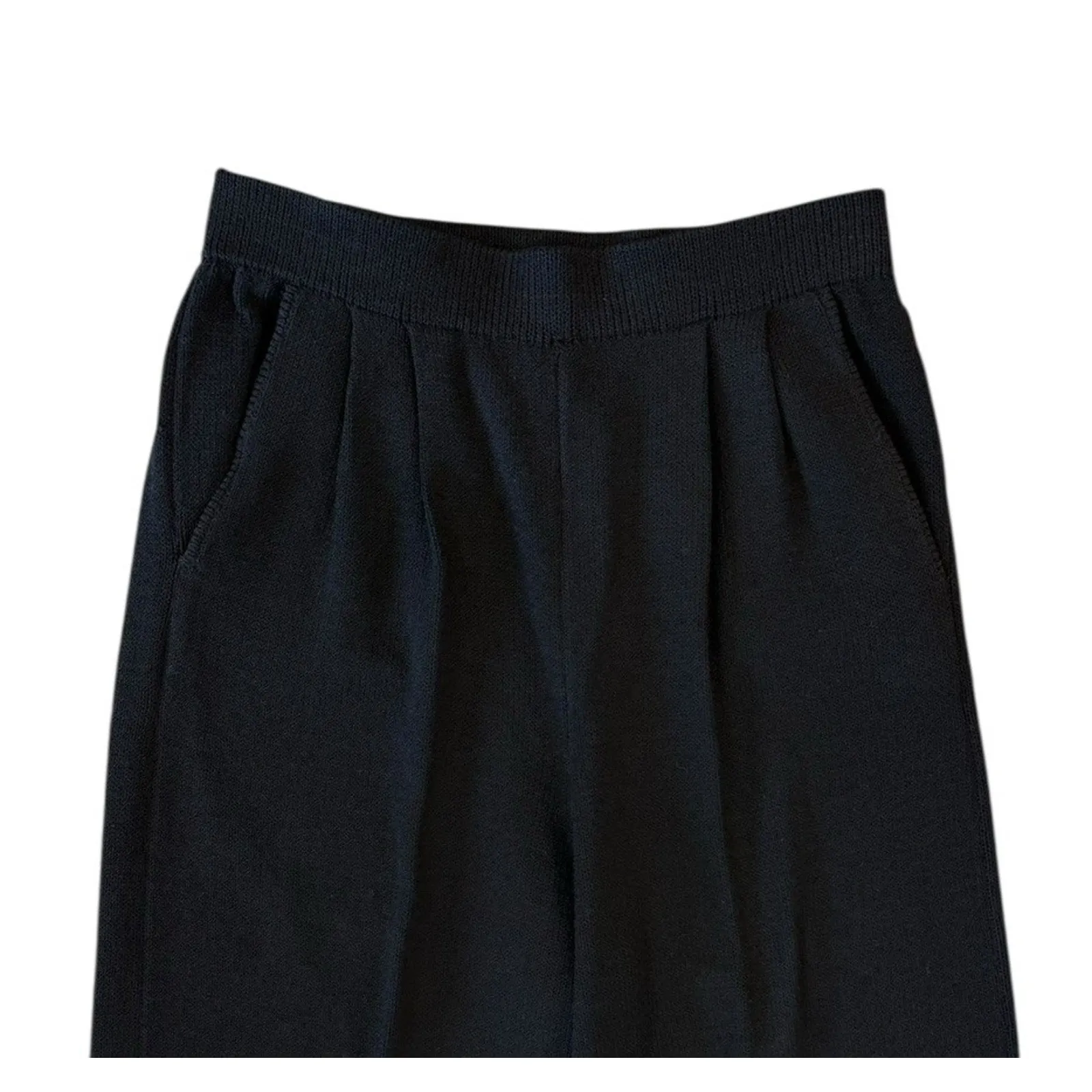 St. John Collection Marie Gray Pants Women’s 4 Black Pleated Santana Knit Wool - Image 3