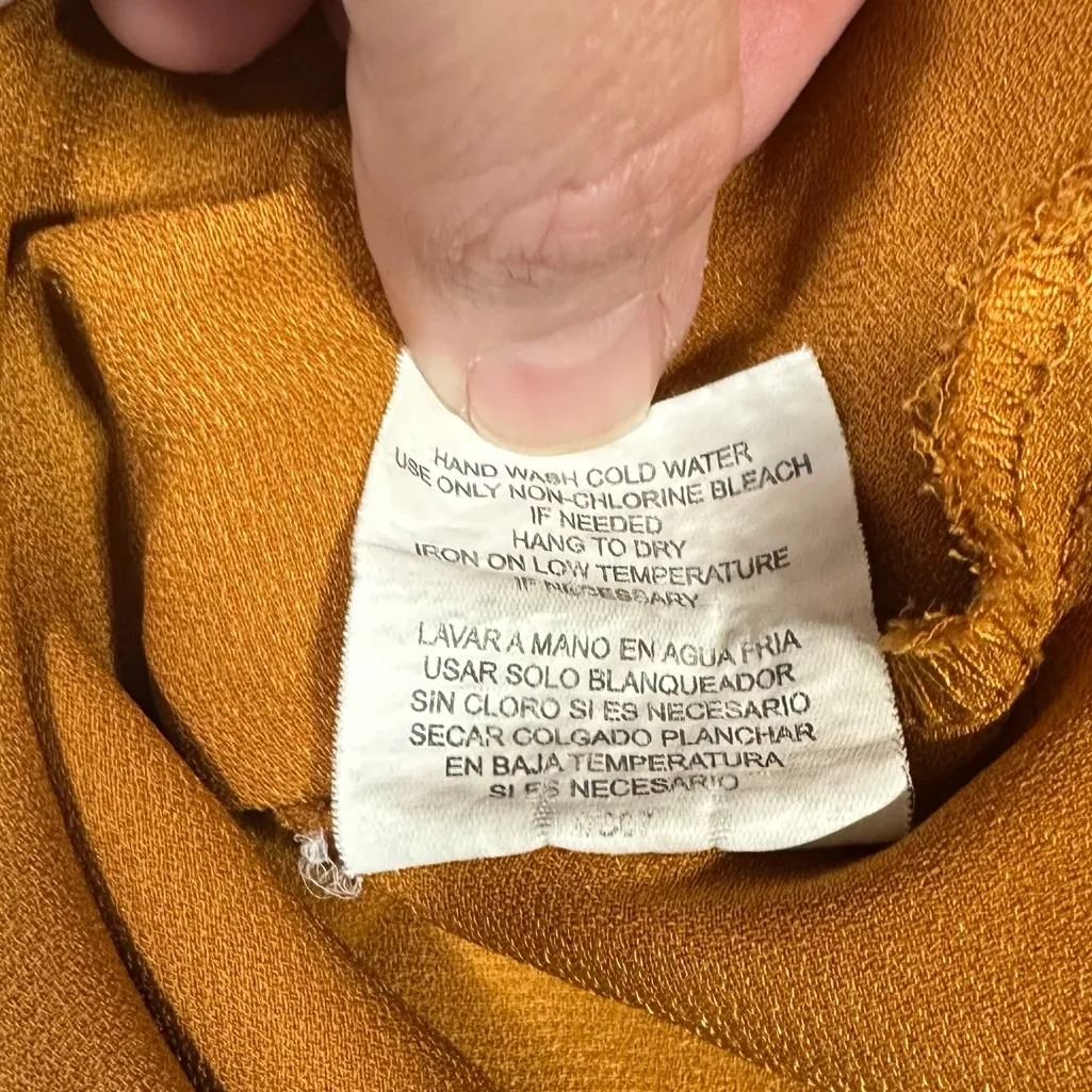 OLM Mustard Peplum Top Flutter Sleeves V - Image 7