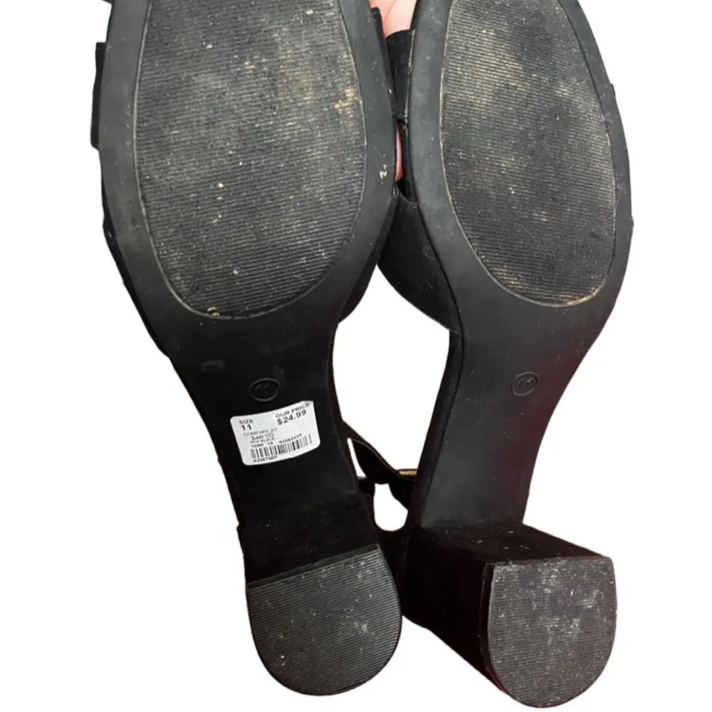 Velvet retro style pumps BLACK SIZE 11 - Image 3
