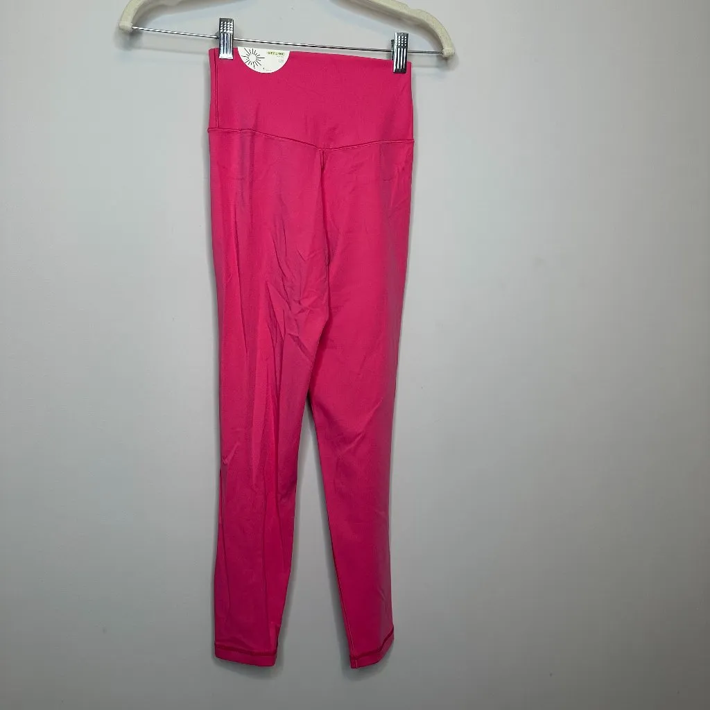NEW OFFLINE By Aerie Real Me High Waisted Crossover 7/8 Legging Pink Small Short - Image 5