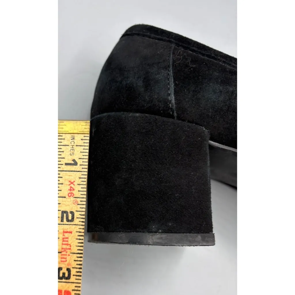 Reaction Kenneth Cole Shoes Womens 8 Black Suede Loafers Fringe Block‎ Heel - Image 8