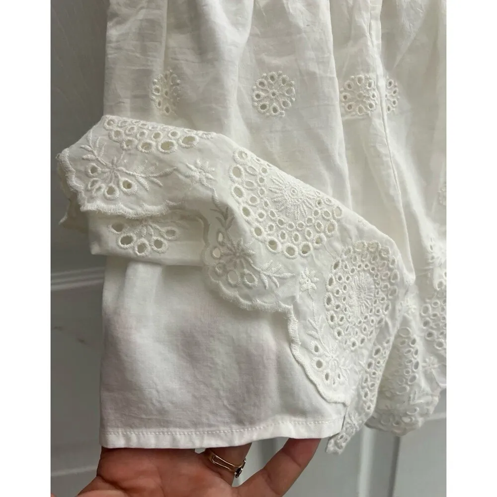 Abercrombie & Fitch NWT white eyelet lace shorts romper XS - Image 8