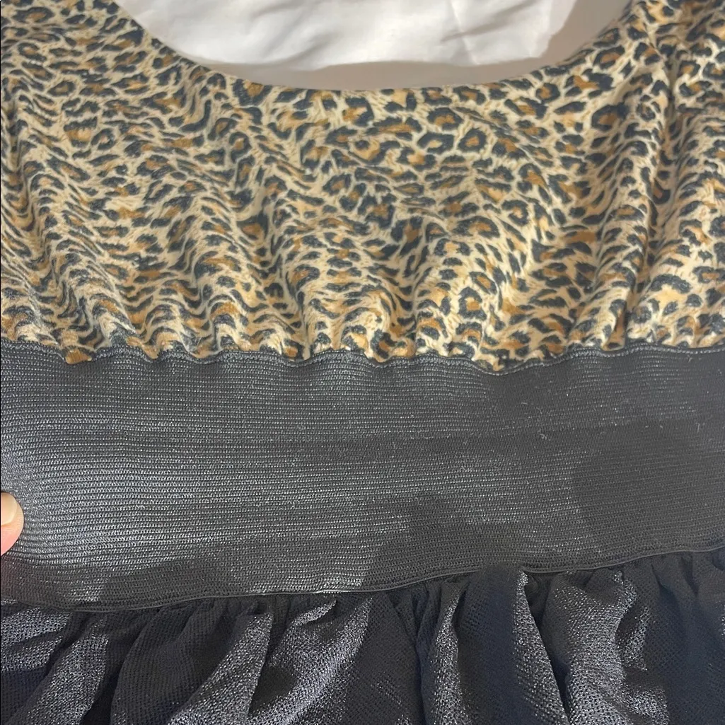 Freeway Leopard and Black Ruffle Dress. Size SMALL - Image 3