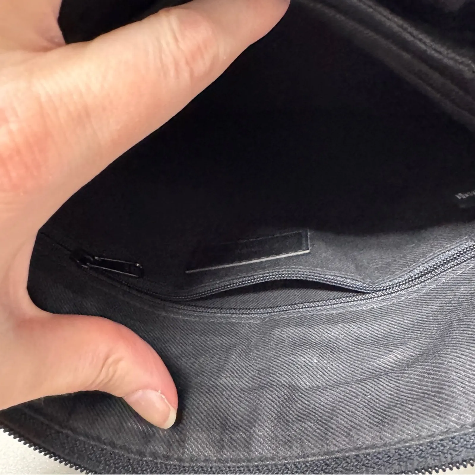 Vintage Liz Claiborne Black Brown Leather Tote Handbag Womens Purse Bag Classic - Image 8