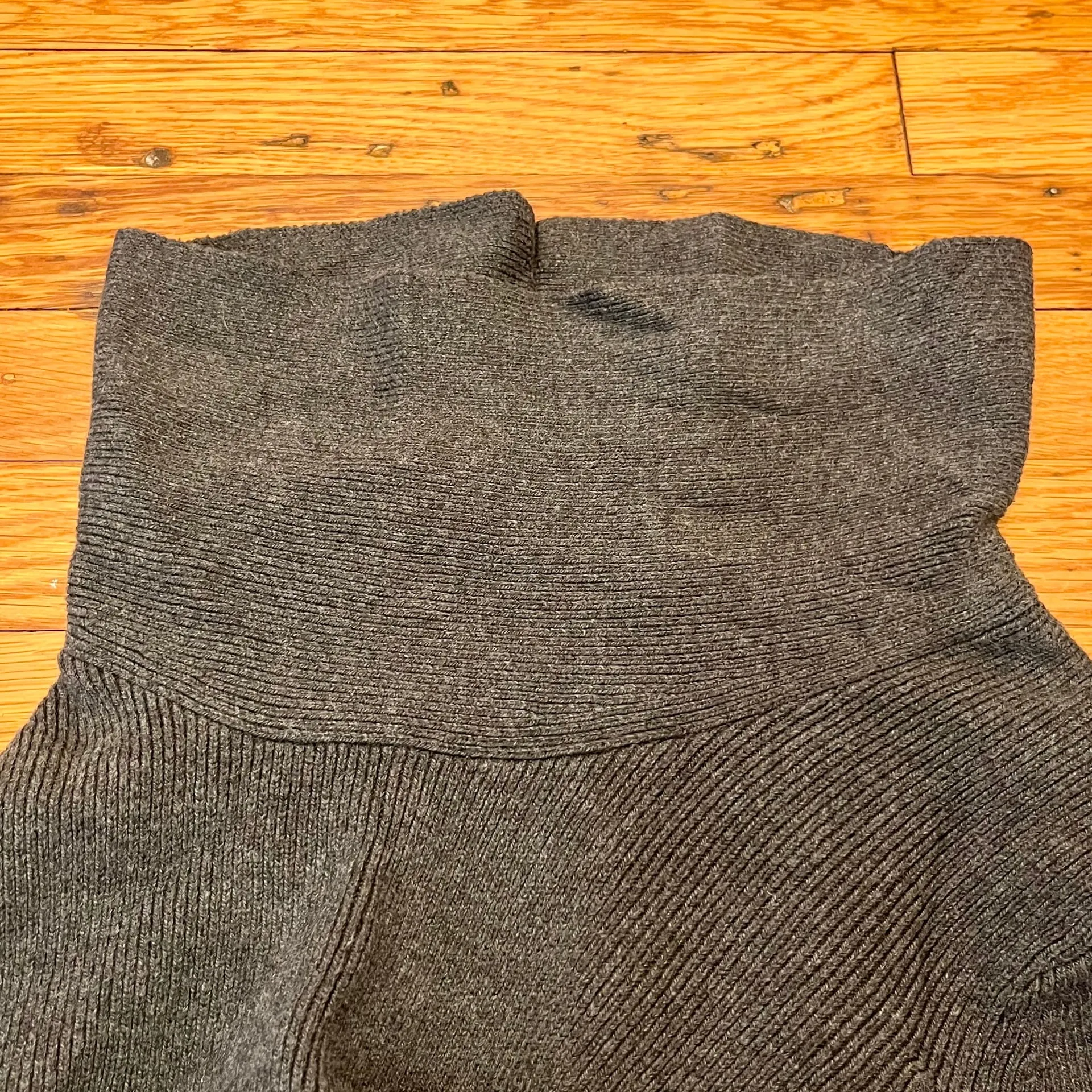 J.Jill Charcoal Gray Cowl Neck Sweater Dress Tunic Side Slits Medium Casual Chic - Image 10