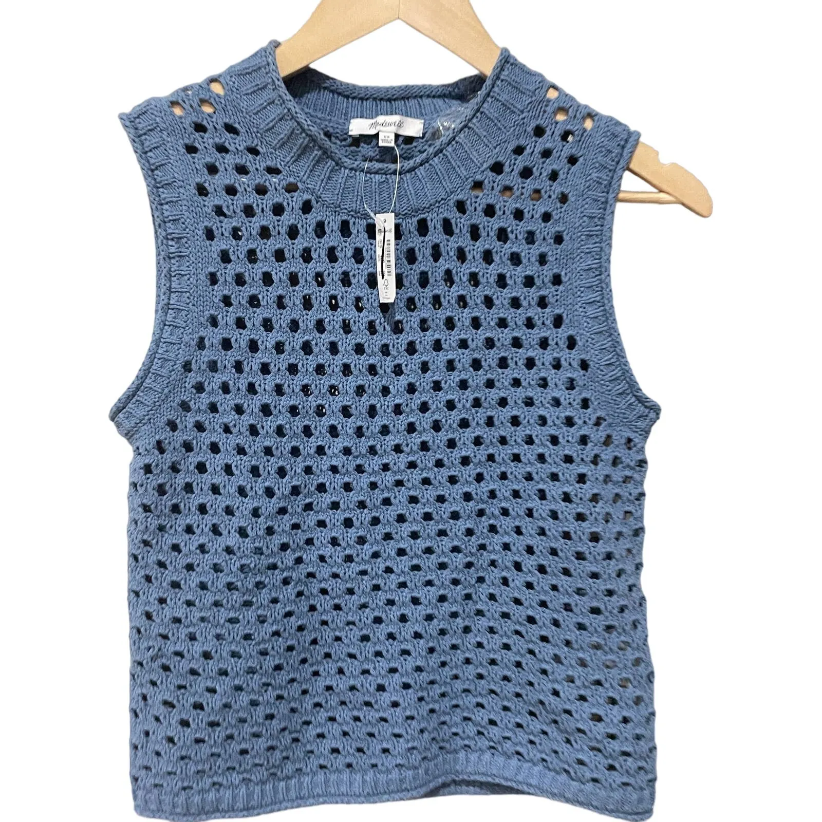 Madewell Open-Stitch Crop Sweater Vest Size‎ XXS New with Tags - Image 6