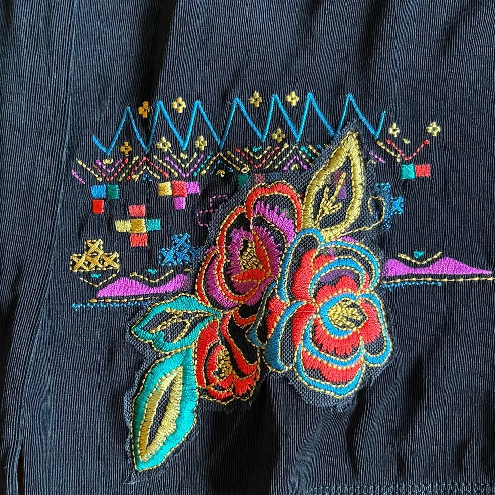 Chicos Travelers Embroidered Floral Jacket - Image 5