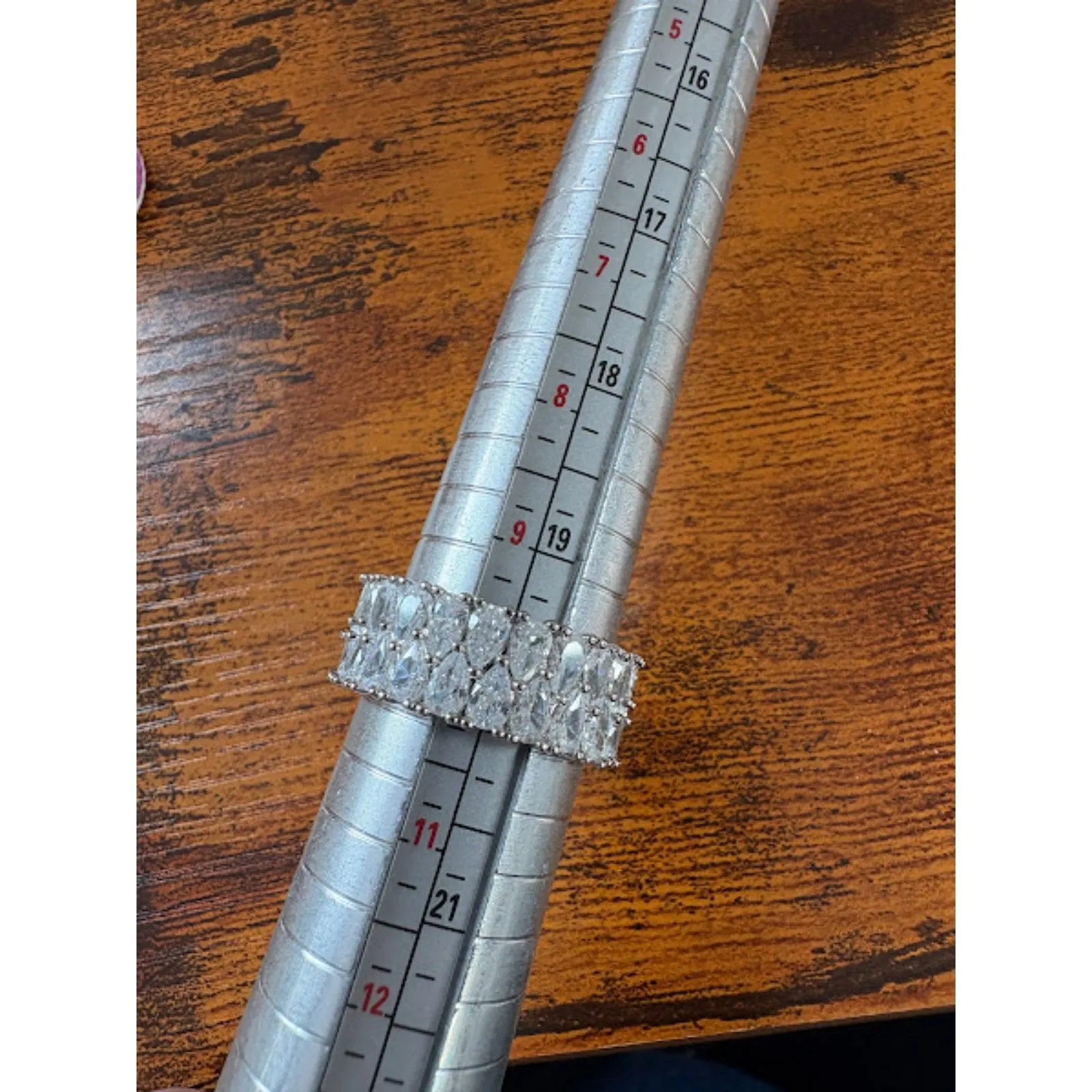 Cubic Zirconia Baguette Ring 9.5 Silver - Image 6