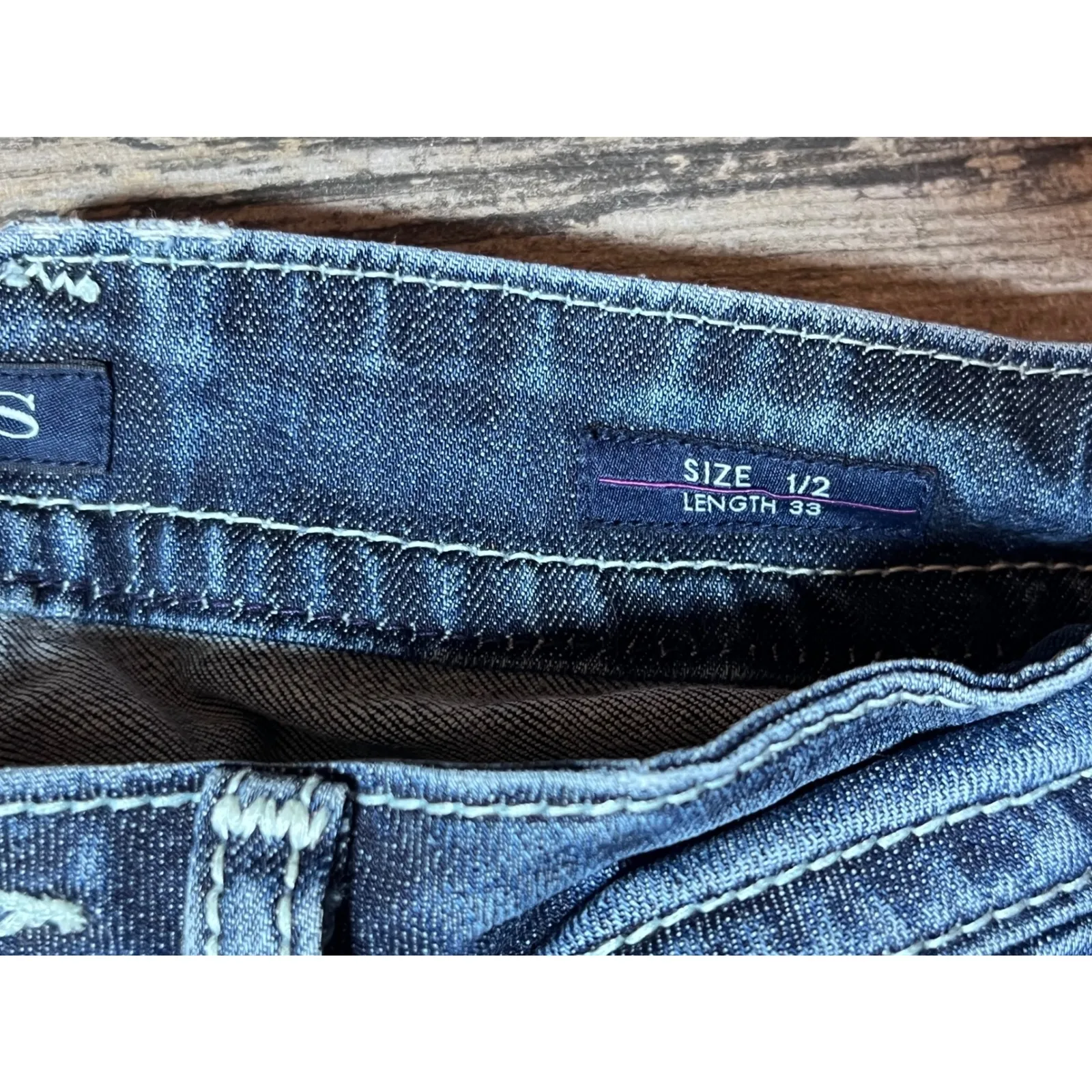 Vigoss The New York Slim Boot Embellished Pockets Jeans Size 1/2 Bling Rodeo‎ - Image 7