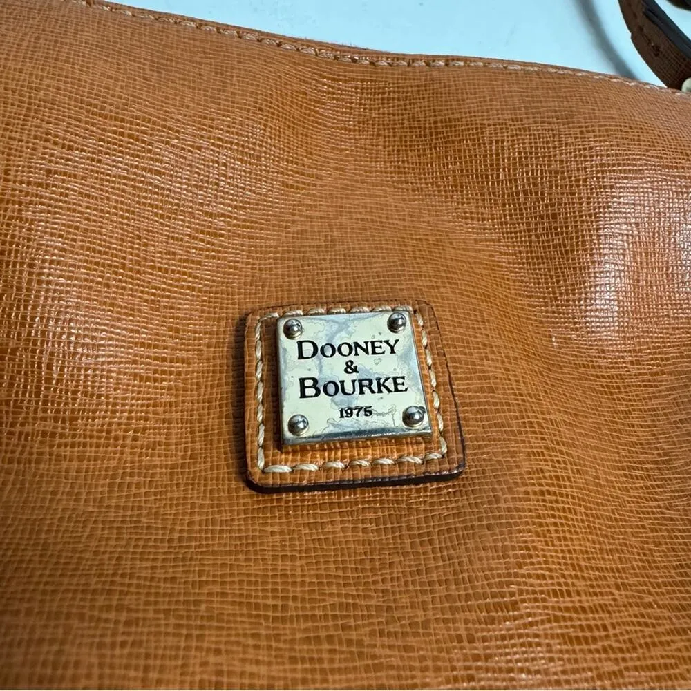 Dooney & Bourke Cognac Tan Saffiano Lexi Crossbody Small Bag Purse - Image 10