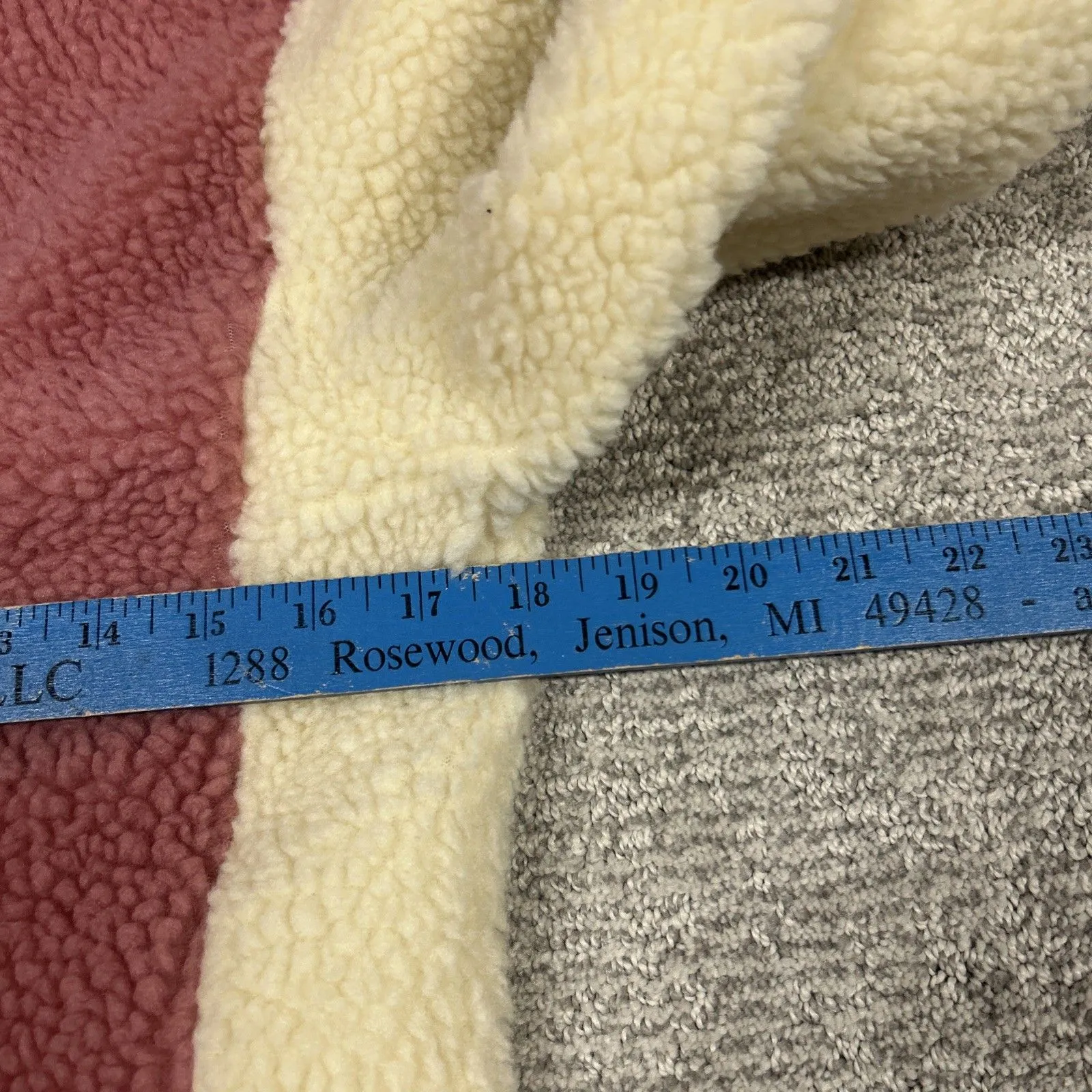 Napapijri Fleece Jacket Womens Small Zip Cream Pink Sherpa Pockets Hooded Teana - Image 14