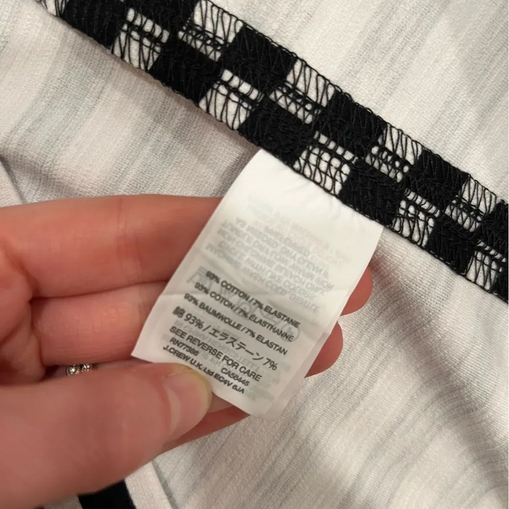 NWT J. Crew Black White Striped Short Sleeve Cotton Mini Shift Dress Size XXS - Image 6