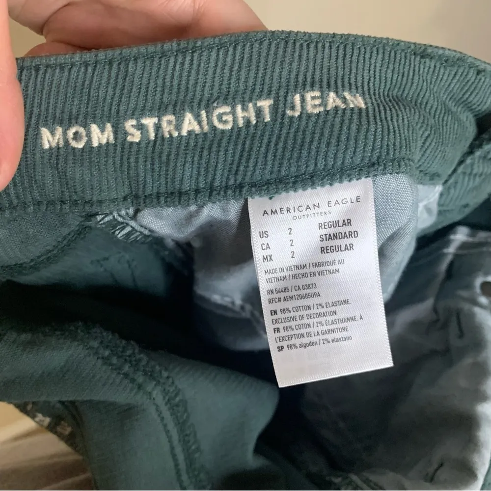 Green Corduroy Mom Straight Jean Size 2 - Image 8