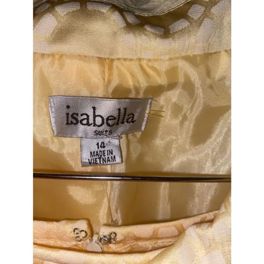Women's Isabella Yellow Short Sleeve Suit Size 14 - Image 2