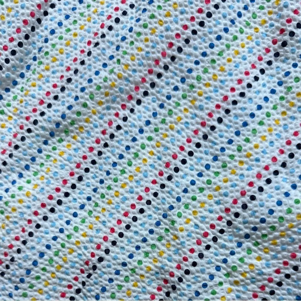 Lilly Pulitzer Gweneth Strapless Seersucker Dress Rainbow Dot White 14 - Image 2