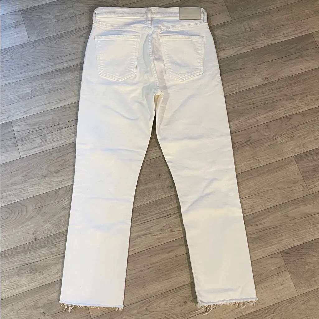 Citizens Of Humanity sz 26 white Charlotte Crop Jeans raw hem premier vintage - Image 6