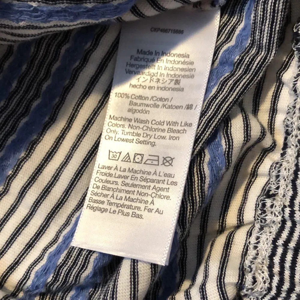 Madewell Jacquard keyhole cotton crop top in stripe - Image 6