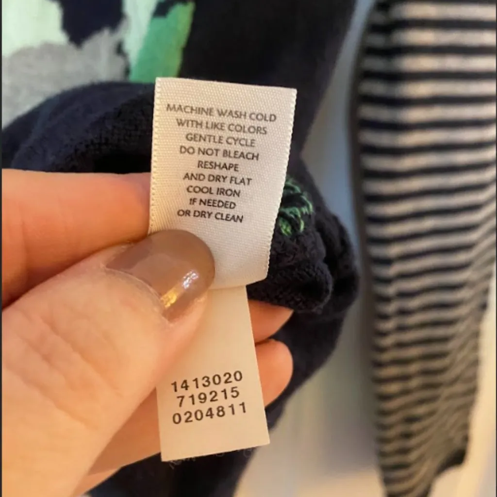 J. Jill Blue Floral Boat Neck Sweater XS Casual Preppy Coastal Grandma - Image 8