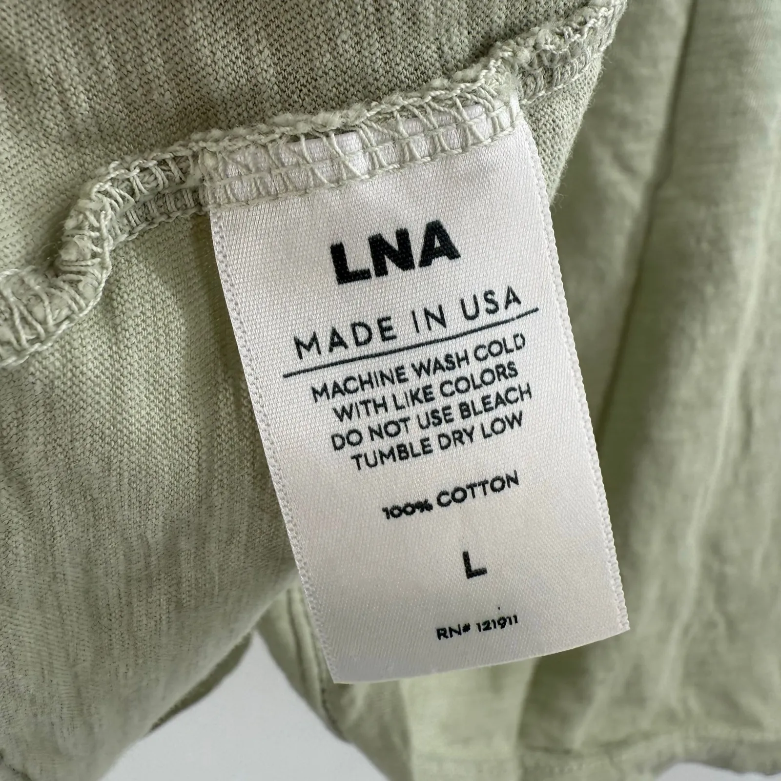 LNA CLOTHING Tee Size Large NWT Yara Smoke Green Crop Cropped Casual Comfy Top - Image 8