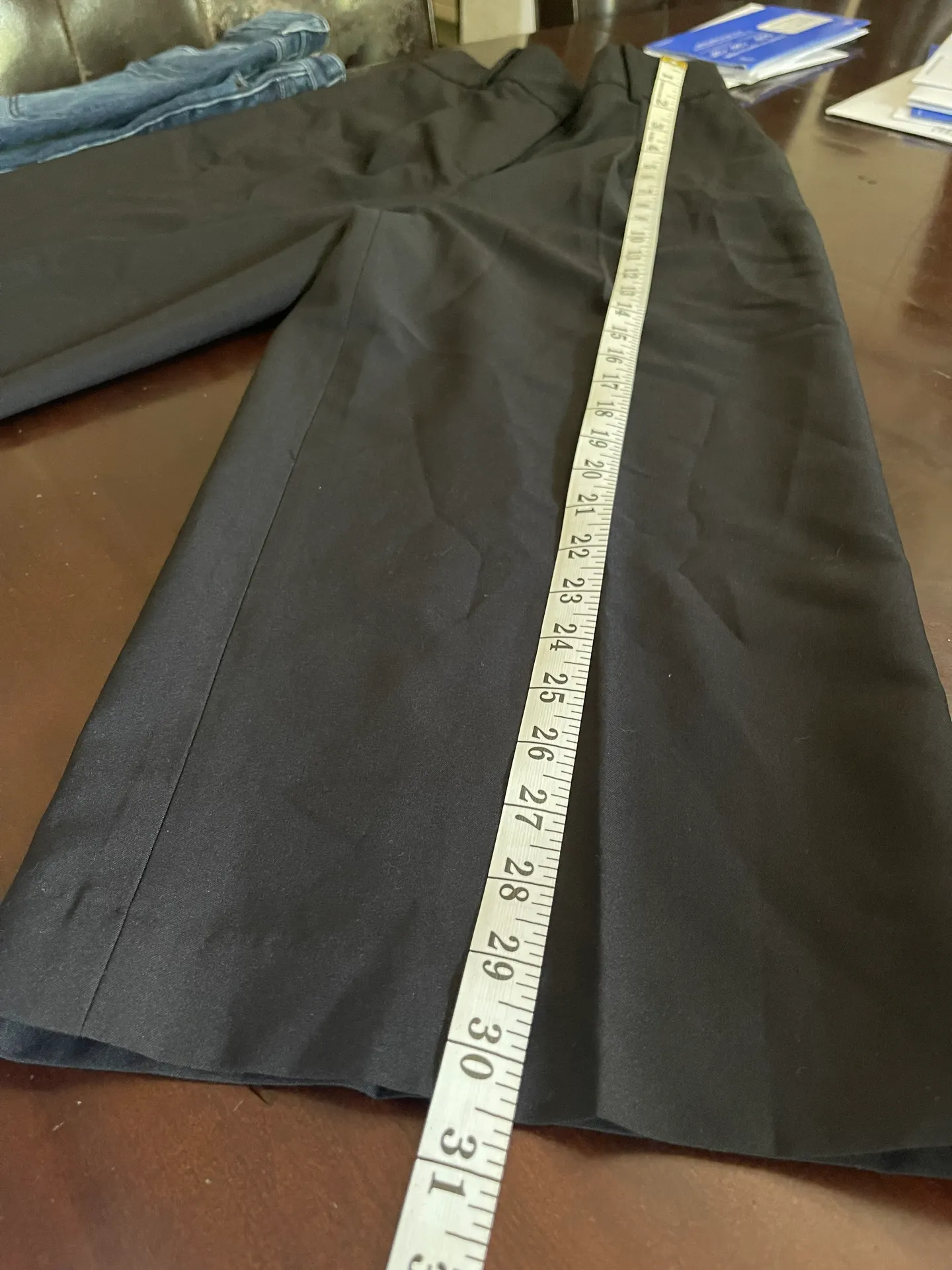 High-Rise Wide-Leg Black  Cropped Pant Size 25 - Image 5