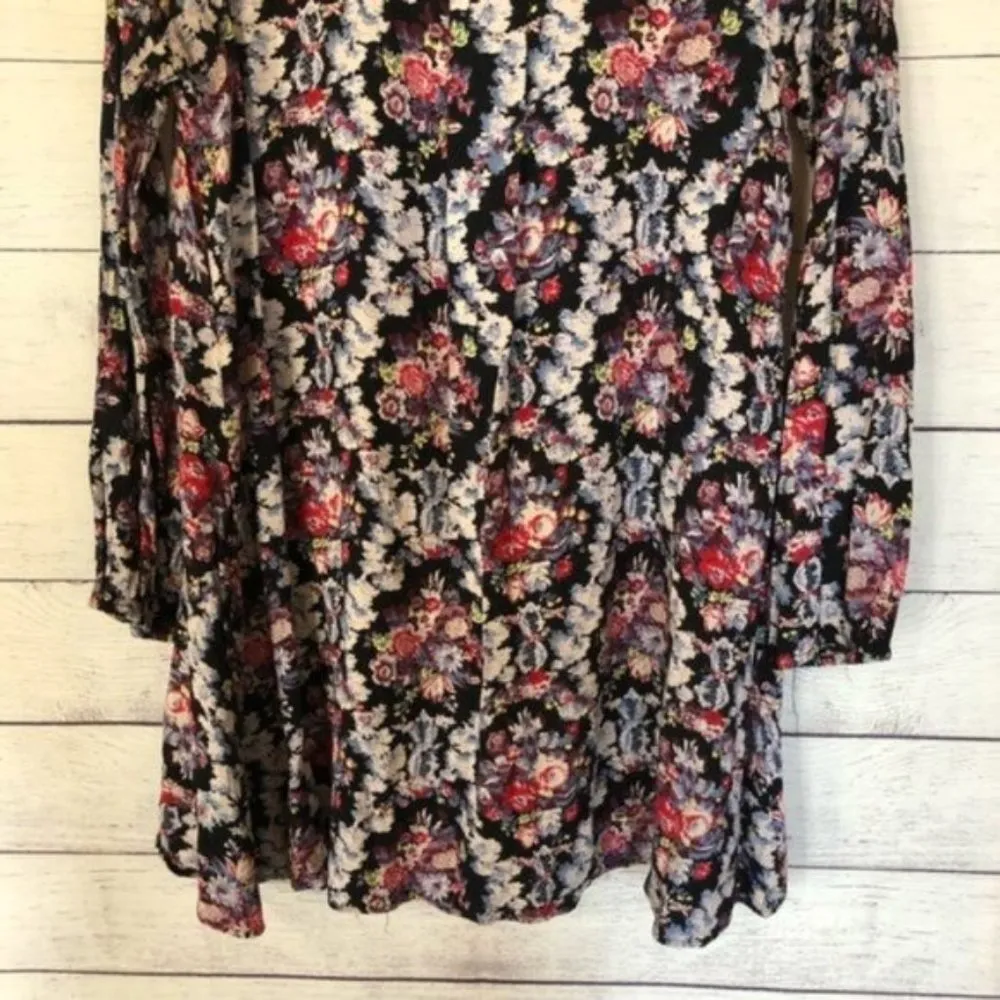 Boutique Esley Colorful Printed Long Sleeve Keyhole Neck Shift Dress M - Image 77